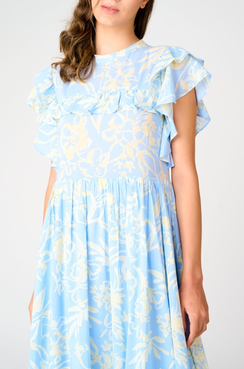Miyuki Dress (Blue/ Yellow)