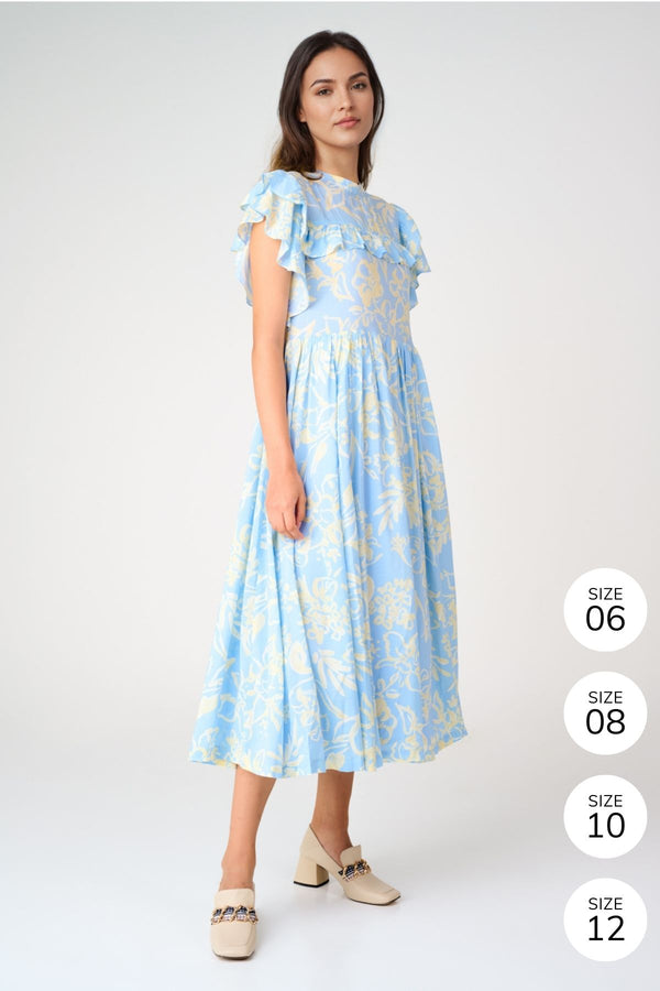 Miyuki Dress (Blue/ Yellow)