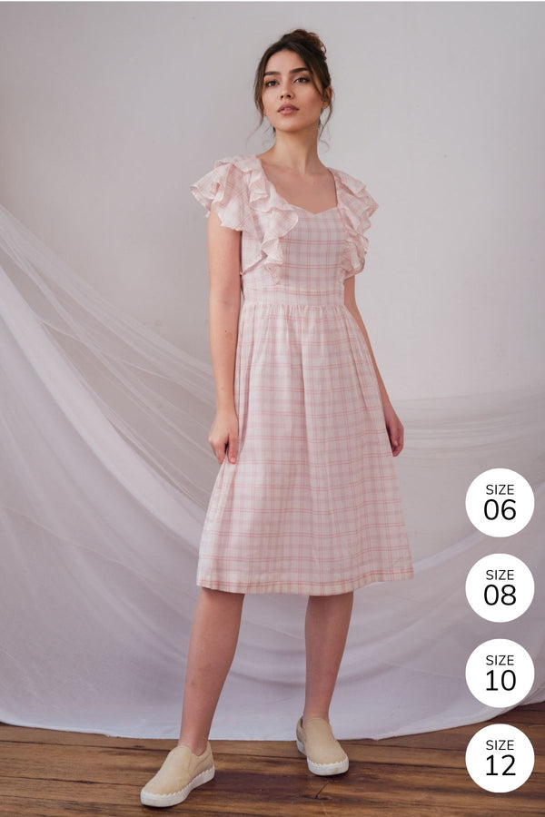 Jolene Checked Dress Red