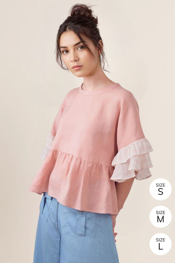 Kumi Dropped Shoulder Top (Pink)