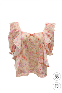 Suzy Floral Top (Peach)